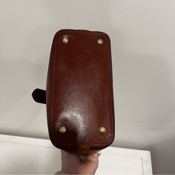 Patricia Nash Burgundy Satchel with Gold Buckle - Picture 11 of 11